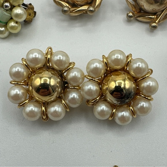 Vintage Lot Earrings Clip On Japan #425 - Picture 5 of 8